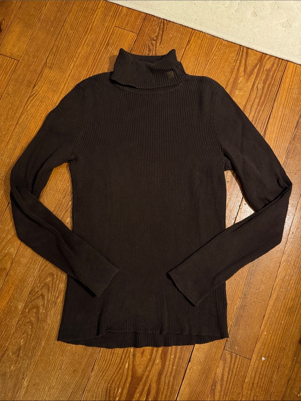 Vintage Ralph Lauren Chocolate Brown Ribbed Turtleneck